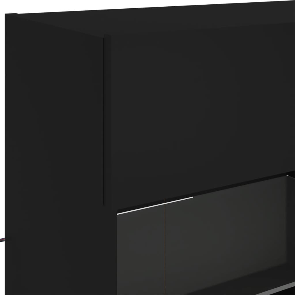 Fekete fali TV-szekrény LED-világítással 98,5x30x60,5 cm 11