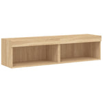 2 db sonoma tölgy színű TV-szekrény LED-ekkel 60x30x30 cm 2