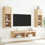 2 db sonoma tölgy színű TV-szekrény LED-ekkel 60x30x30 cm 4