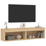 2 db sonoma tölgy színű TV-szekrény LED-ekkel 60x30x30 cm 6