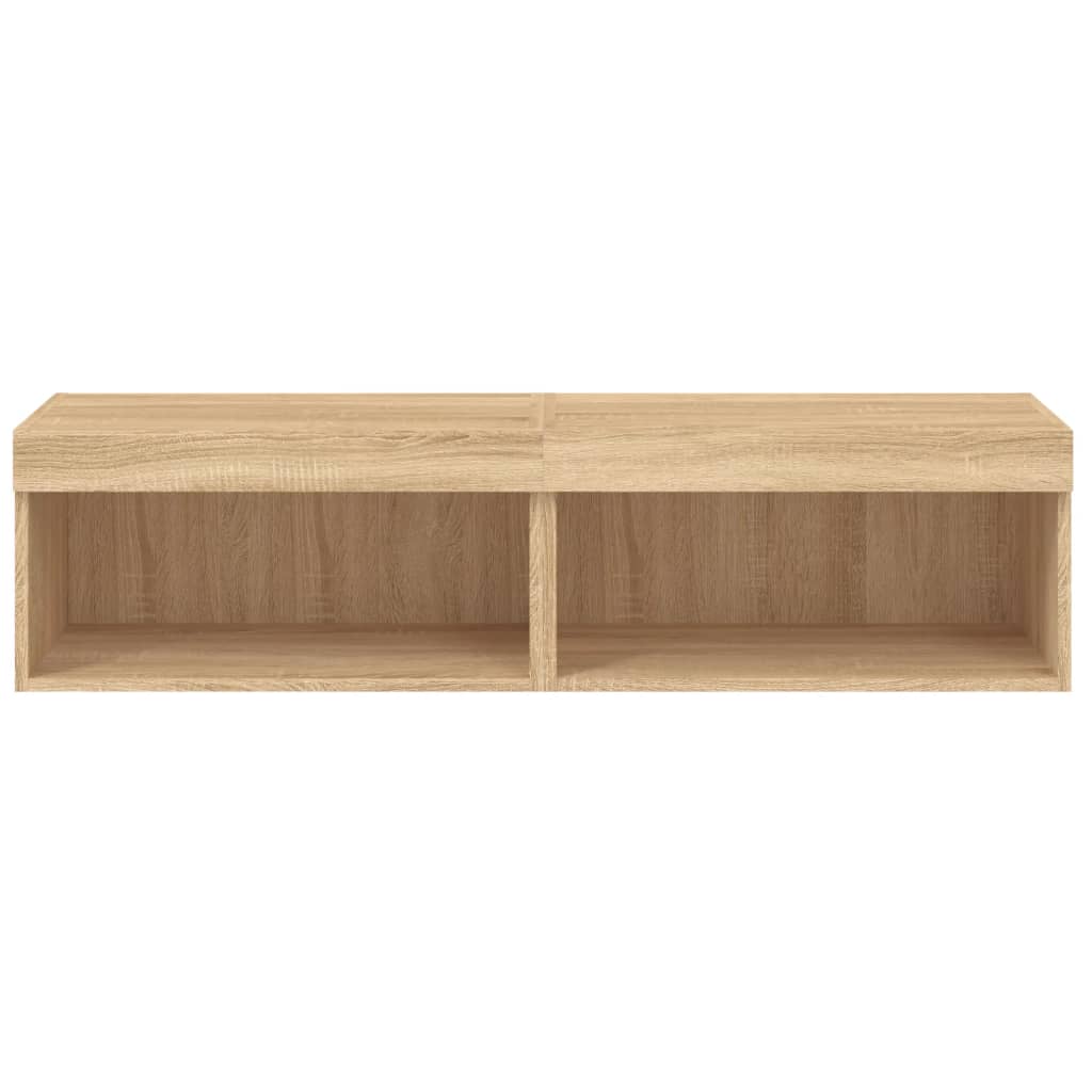 2 db sonoma tölgy színű TV-szekrény LED-ekkel 60x30x30 cm 8