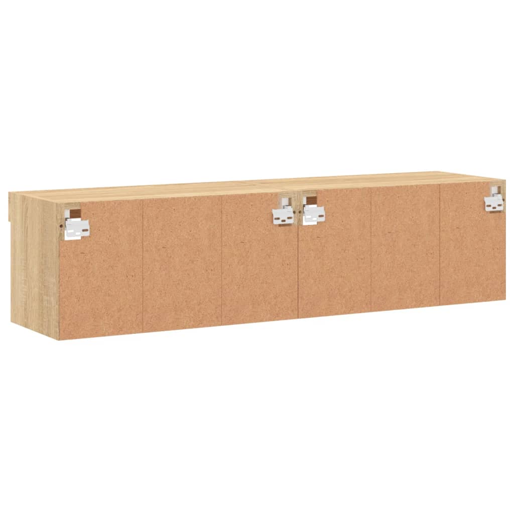 2 db sonoma tölgy színű TV-szekrény LED-ekkel 60x30x30 cm 10