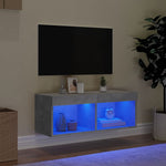 Betonszürke TV-szekrény LED-világítással 80 x 30 x 30 cm 3