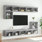 Betonszürke TV-szekrény LED-világítással 80 x 30 x 30 cm 4