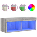 Szürke sonoma színű TV-szekrény LED-világítással 80x30x30 cm 2