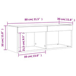 Szürke sonoma színű TV-szekrény LED-világítással 80x30x30 cm 17