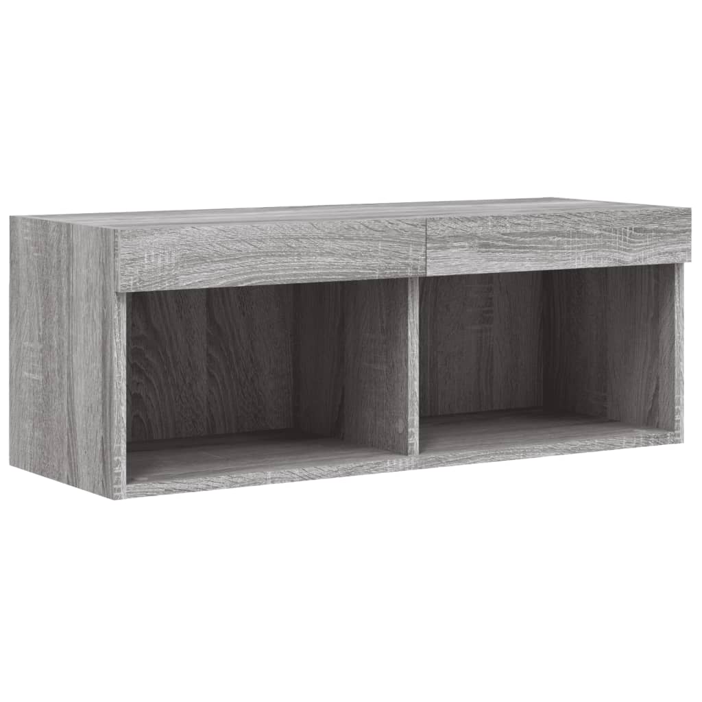 Szürke sonoma színű TV-szekrény LED-világítással 80x30x30 cm 7