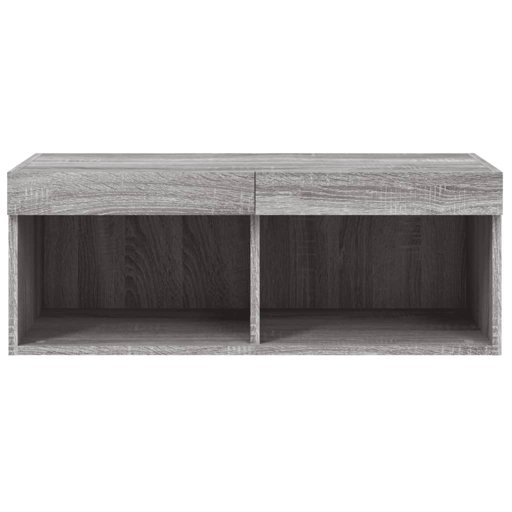 Szürke sonoma színű TV-szekrény LED-világítással 80x30x30 cm 8