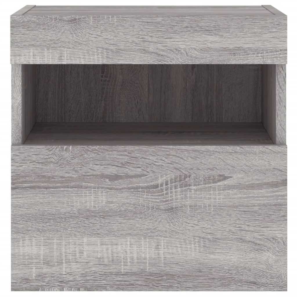 Szürke sonoma színű fali TV-szekrény LED-ekkel 40x30x40 cm 9
