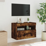Füstös tölgy színű fali TV-szekrény LED-ekkel 60x30x40 cm 5