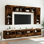 Füstös tölgy színű fali TV-szekrény LED-ekkel 60x30x40 cm 6