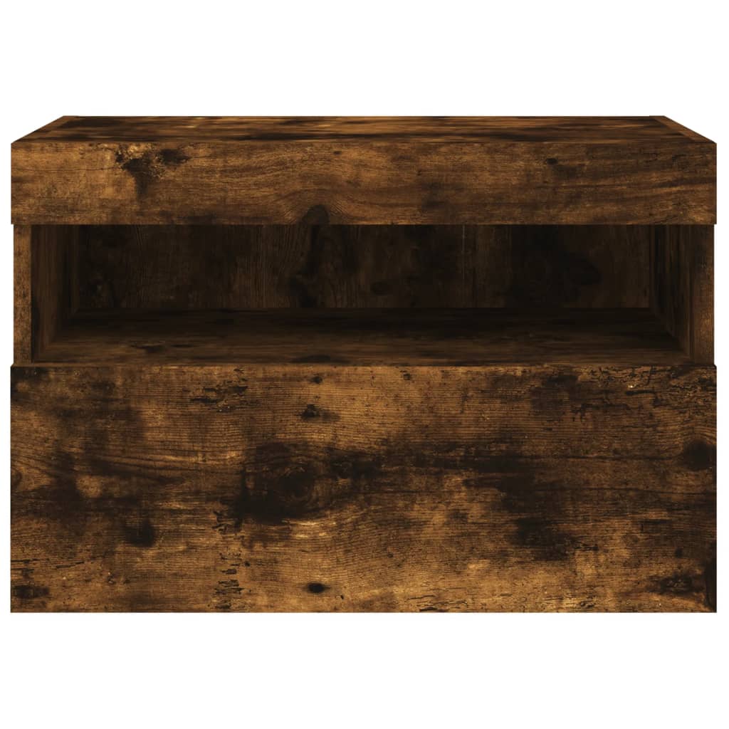 Füstös tölgy színű fali TV-szekrény LED-ekkel 60x30x40 cm 9