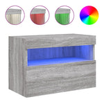 Szürke sonoma színű fali TV-szekrény LED-ekkel 60x30x40 cm 2