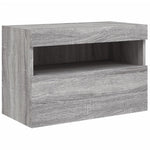 Szürke sonoma színű fali TV-szekrény LED-ekkel 60x30x40 cm 3