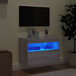 Szürke sonoma színű fali TV-szekrény LED-ekkel 60x30x40 cm 4