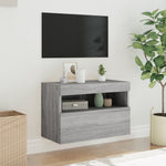 Szürke sonoma színű fali TV-szekrény LED-ekkel 60x30x40 cm 5