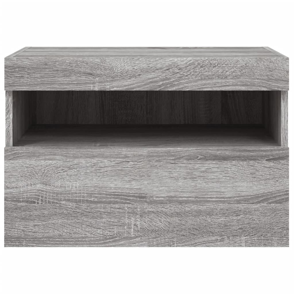 Szürke sonoma színű fali TV-szekrény LED-ekkel 60x30x40 cm 9