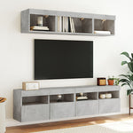 2 db betonszürke fali TV-szekrény LED-del 80x30x40 cm 6