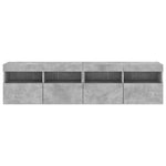 2 db betonszürke fali TV-szekrény LED-del 80x30x40 cm 9