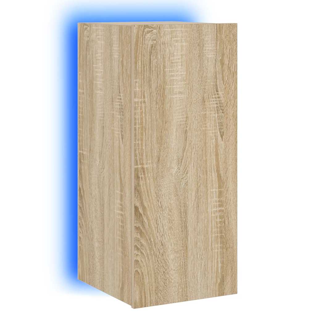 Sonoma tölgy színű fali TV-szekrény LED-ekkel 30,5x35x70 cm 16