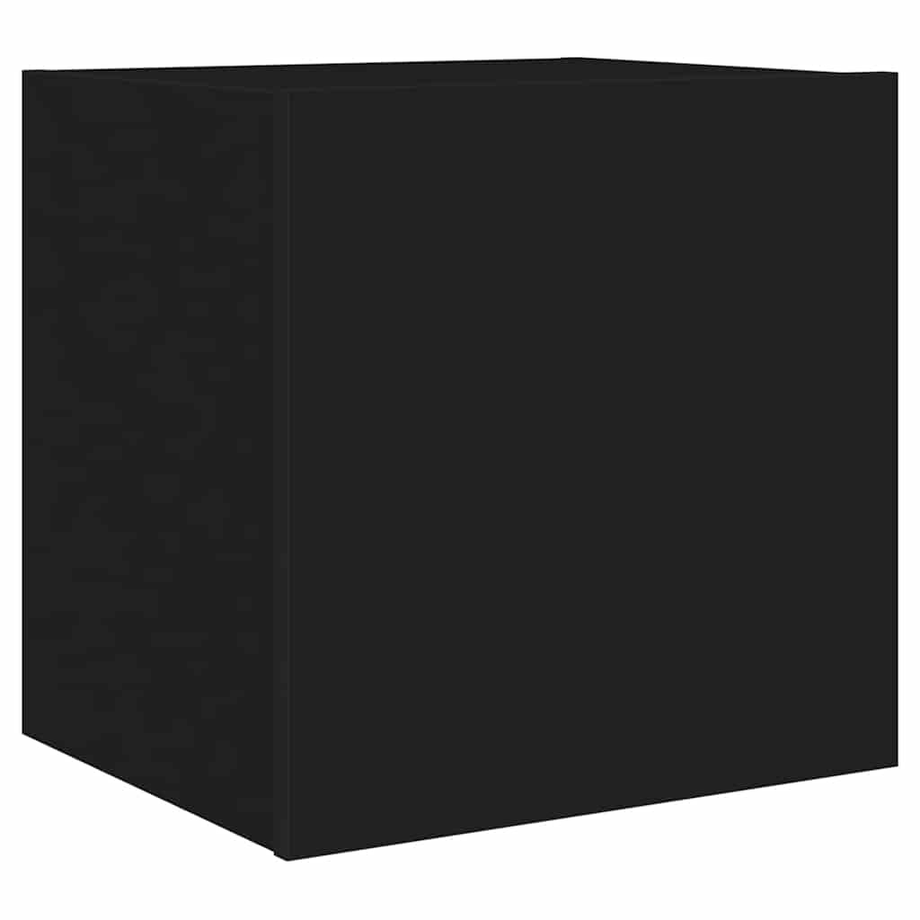 Fekete fali TV-szekrény LED-világítással 40,5x35x40 cm 3
