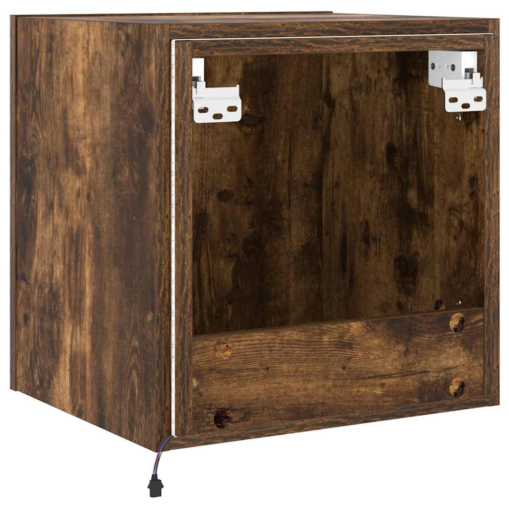 2 db füstös tölgy fali TV-szekrény LED-ekkel 40,5x35x40 cm 14