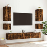 2 db füstös tölgy fali TV-szekrény LED-ekkel 40,5x35x40 cm 6