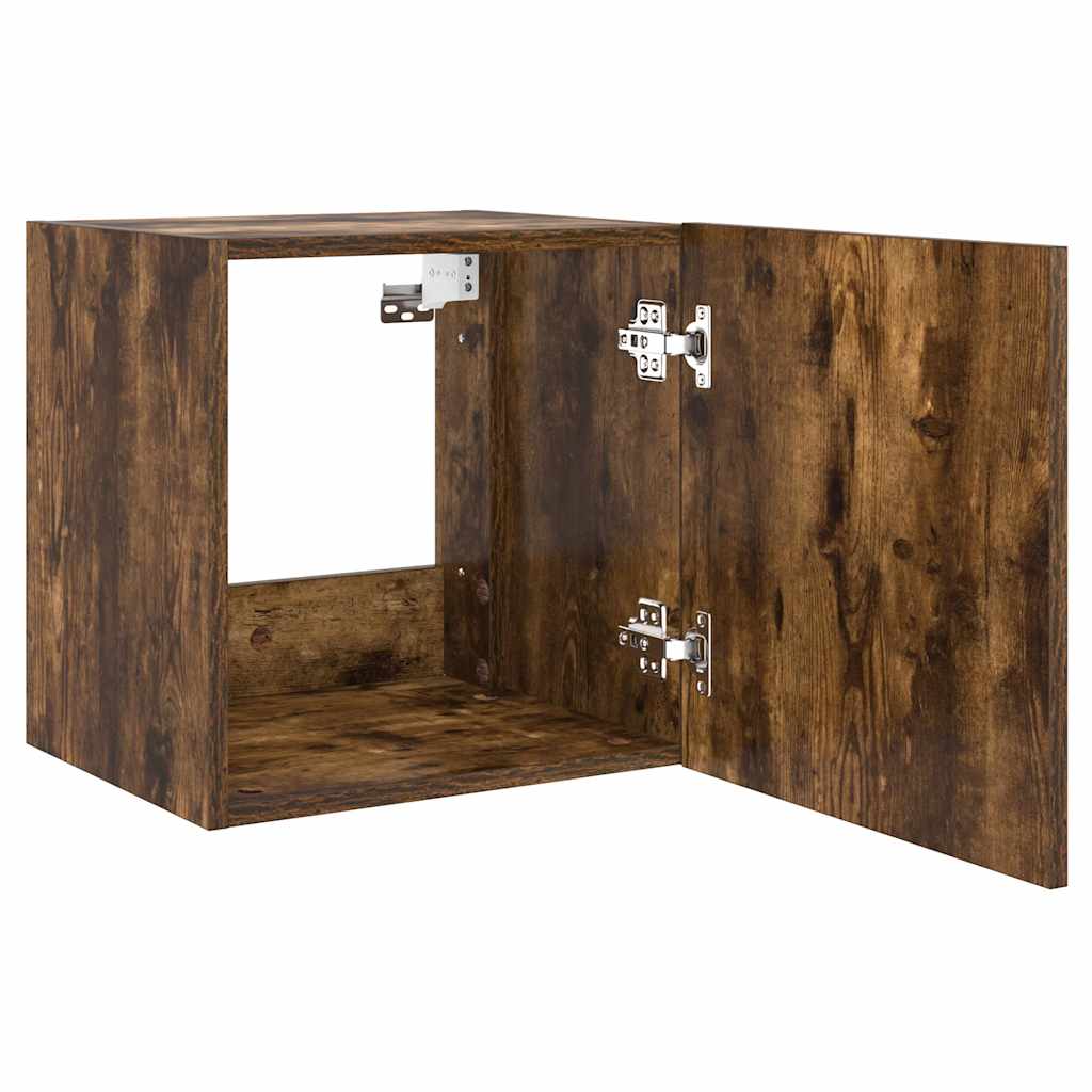 2 db füstös tölgy fali TV-szekrény LED-ekkel 40,5x35x40 cm 11