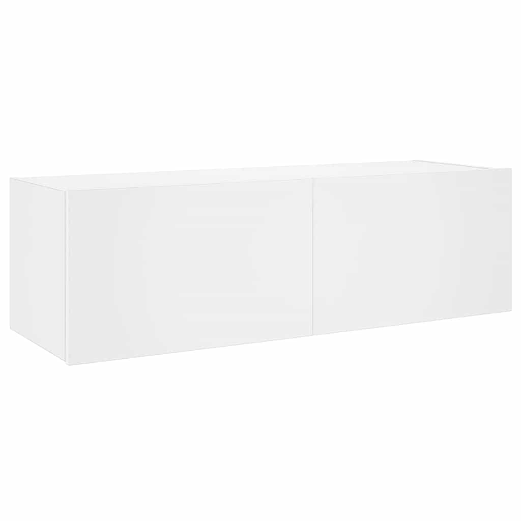 Fehér fali TV-szekrény LED-világítással 100 x 35 x 31 cm 3
