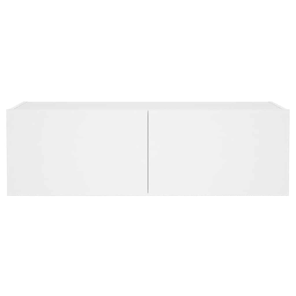 Fehér fali TV-szekrény LED-világítással 100 x 35 x 31 cm 9