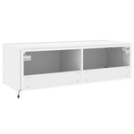 Fehér fali TV-szekrény LED-világítással 100 x 35 x 31 cm 11