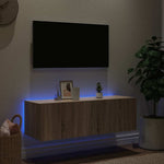 Sonoma tölgy színű fali TV-szekrény LED-ekkel 100 x 35 x 31 cm 4