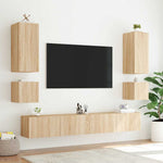 Sonoma tölgy színű fali TV-szekrény LED-ekkel 100 x 35 x 31 cm 6