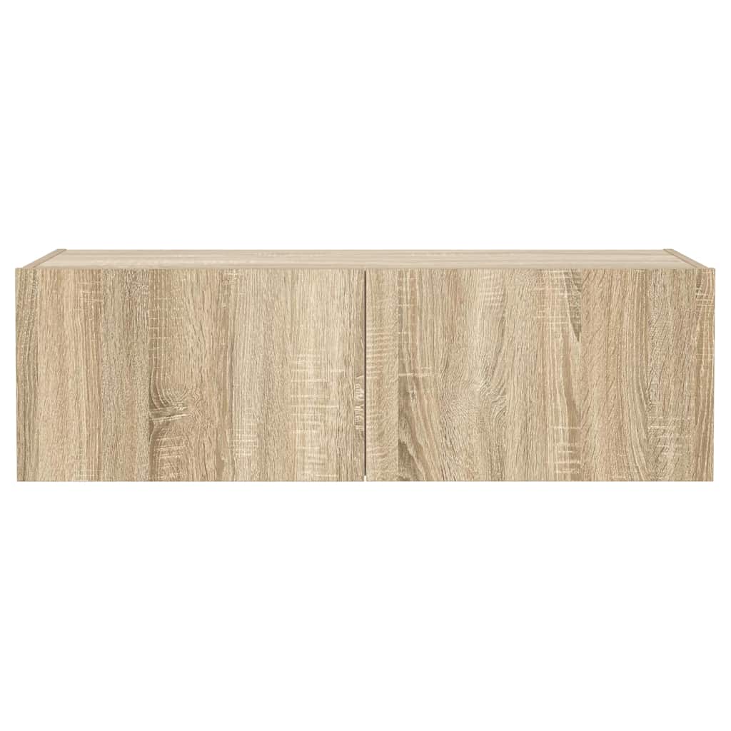 Sonoma tölgy színű fali TV-szekrény LED-ekkel 100 x 35 x 31 cm 9