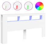 Fehér szerelt fa LED-es fejtámla 200 x 18,5 x 103,5 cm 2