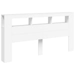 Fehér szerelt fa LED-es fejtámla 200 x 18,5 x 103,5 cm 5