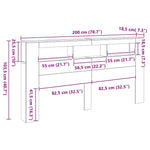 Fehér szerelt fa LED-es fejtámla 200 x 18,5 x 103,5 cm 15