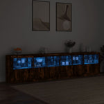 Füstös tölgy színű tálalószekrény LED-ekkel 283x37x67 cm 3