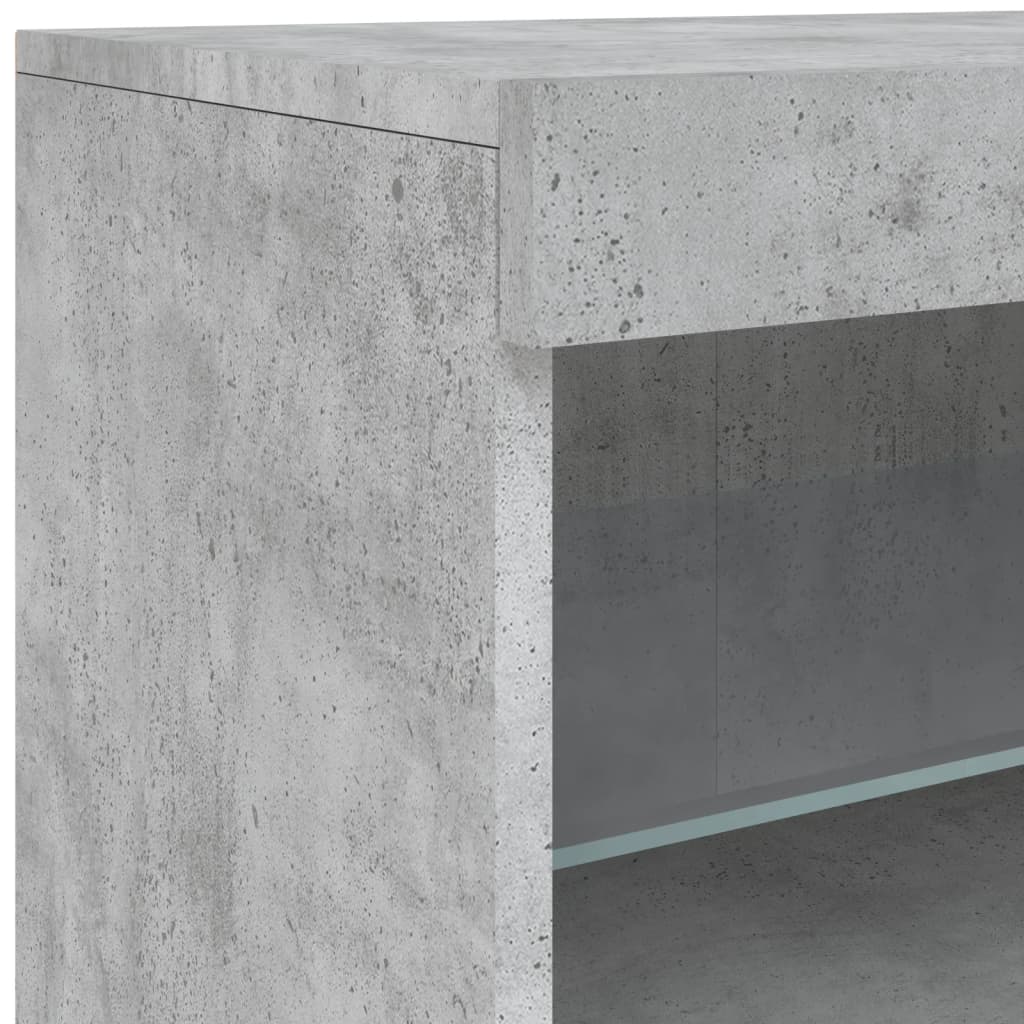 Betonszürke tálalószekrény LED-világítással 283x37x67 cm 13