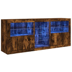 Füstös tölgy színű tálalószekrény LED-ekkel 162 x 37 x 67 cm 2