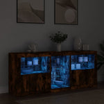 Füstös tölgy színű tálalószekrény LED-ekkel 162 x 37 x 67 cm 3