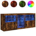 Füstös tölgy színű tálalószekrény LED-ekkel 162 x 37 x 67 cm 5