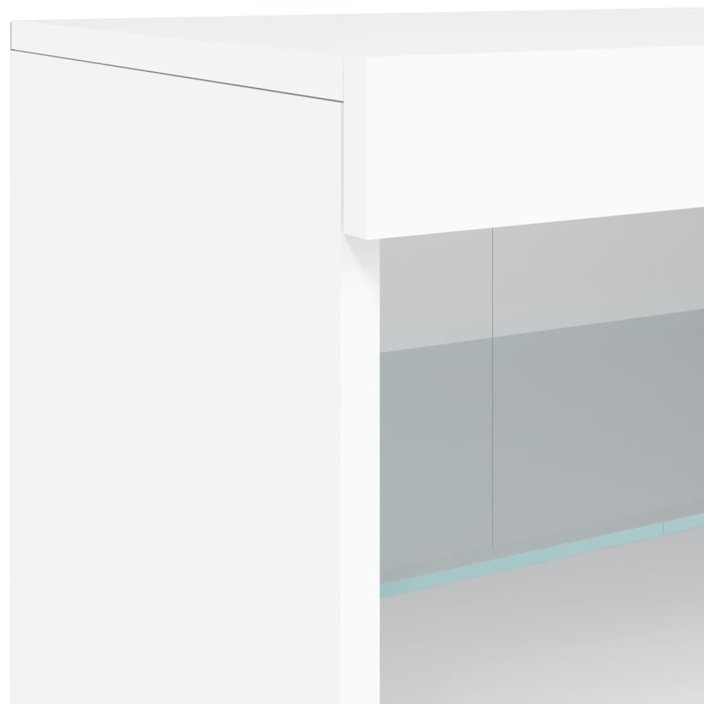Fehér tálalószekrény LED-világítással 123 x 37 x 67 cm 12