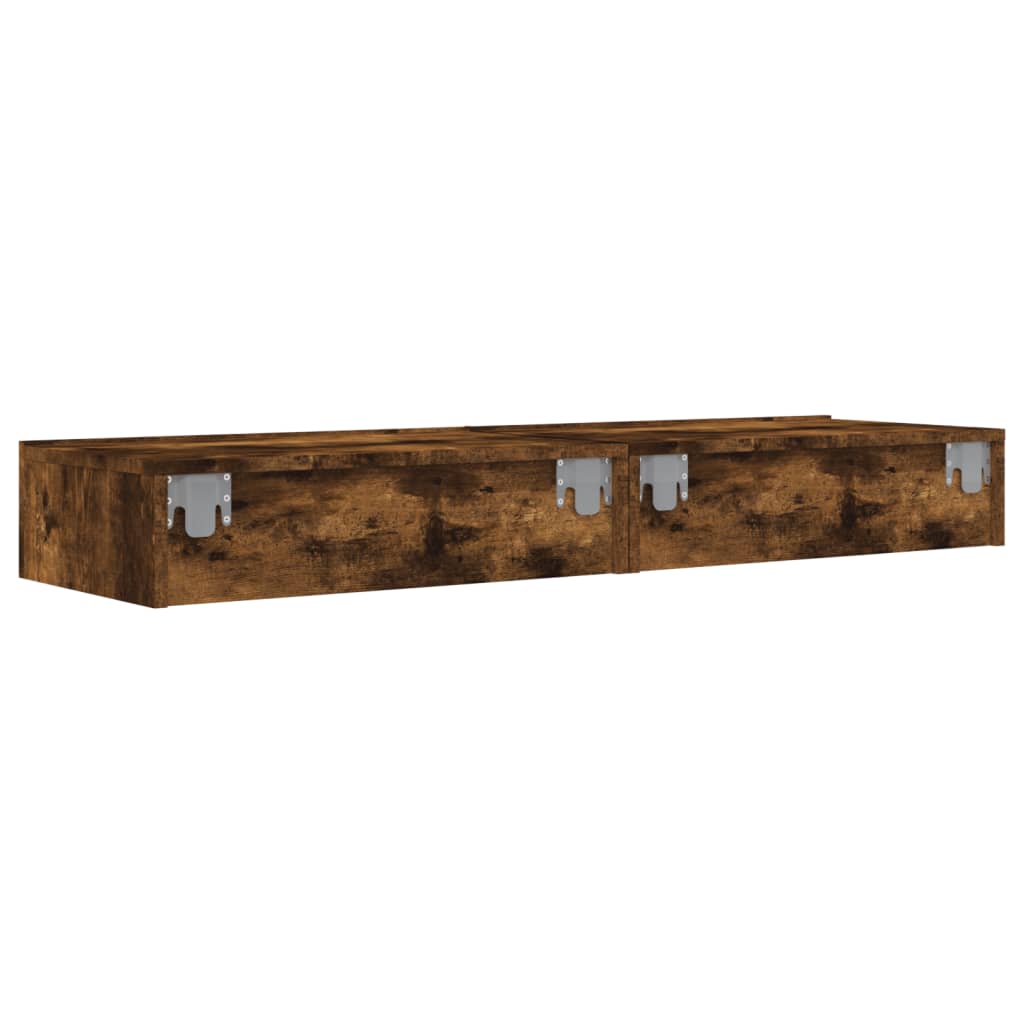 2 db füstös tölgy színű TV-szekrény LED fénnyel 60x35x15,5 cm 10