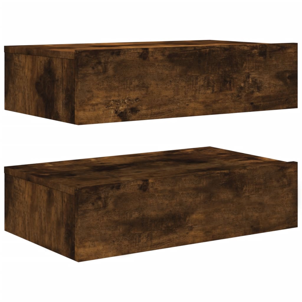 2 db füstös tölgy színű TV-szekrény LED fénnyel 60x35x15,5 cm 11