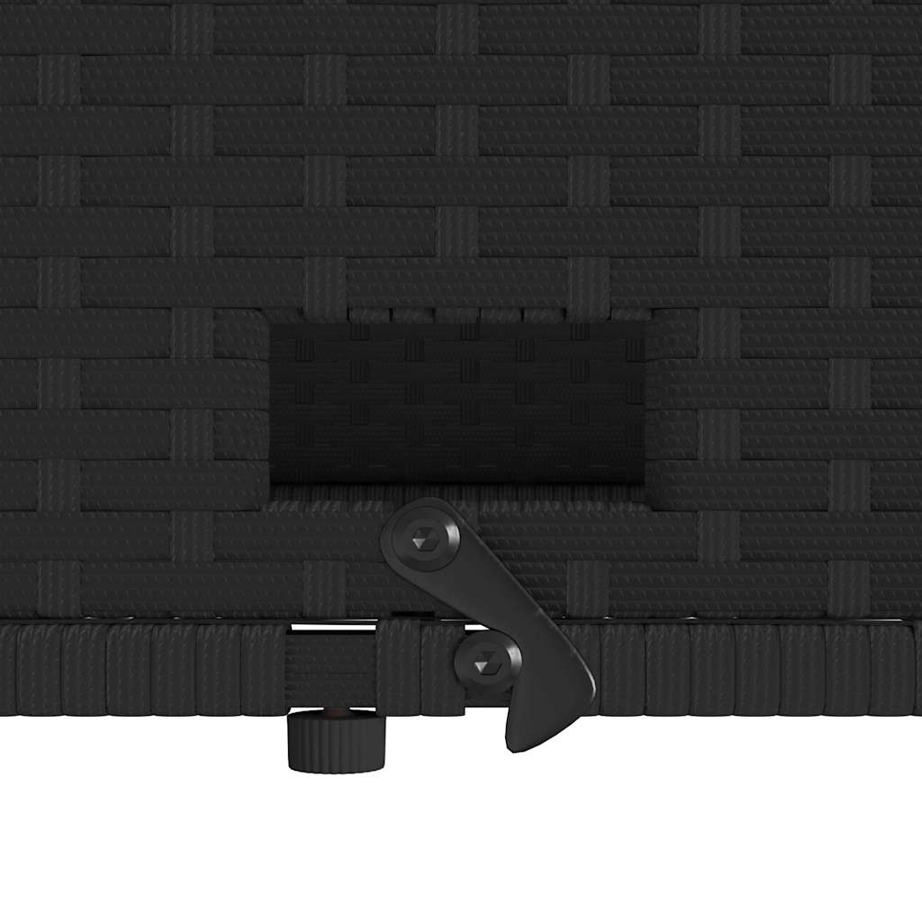 2 személyes fekete polyrattan kerti kanapé párnával 9