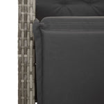 Szürke polyrattan dönthető kerti szék lábtartóval 9