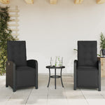 3 részes fekete polyrattan bisztrógarnitúra párnával 3