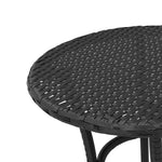 3 részes fekete polyrattan bisztrógarnitúra párnával 14