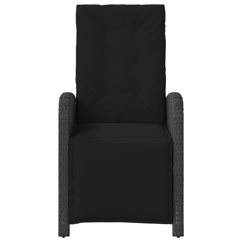 3 részes fekete polyrattan bisztrógarnitúra párnával 5